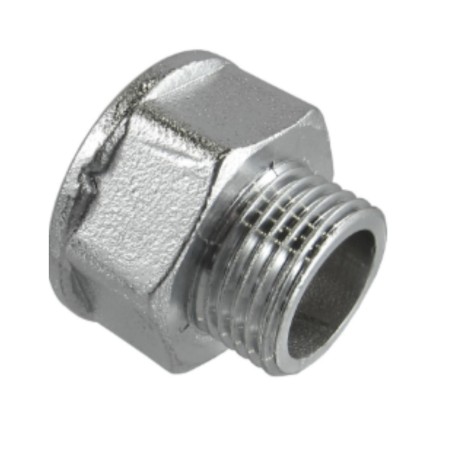 1 x Reduced hexagonal nipple Figure 246 Male/Female 12x17 (3/8') X 15x21 (1/2") Chrome Plated Brass