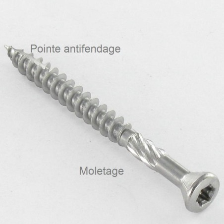 1 x Decking Screw TEKOR Pan Countersunk Head T20 4.5X80 cut Type 17 Drilling Point Stainless Steel C2