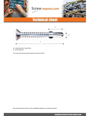 1 x Self Drilling Countersunk Head T30 5.5X38...