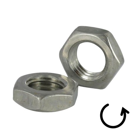 1 x Thin Nut Pitch Left M6 Stainless Steel A4