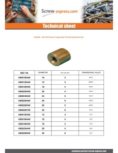 Nut Cylindrical Thread Trapezoidal Left 30X6 BRONZE 2