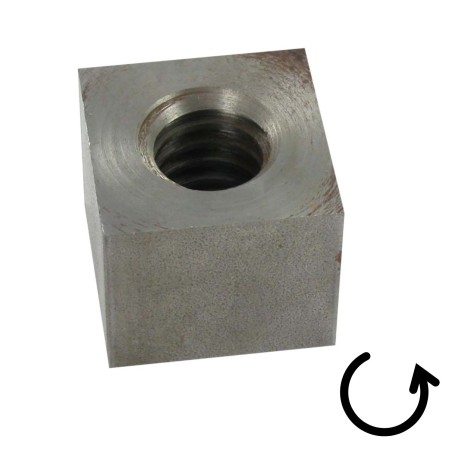 1 x Square Nut VKM Round Head 20X4 Trapezoidal Left Steel