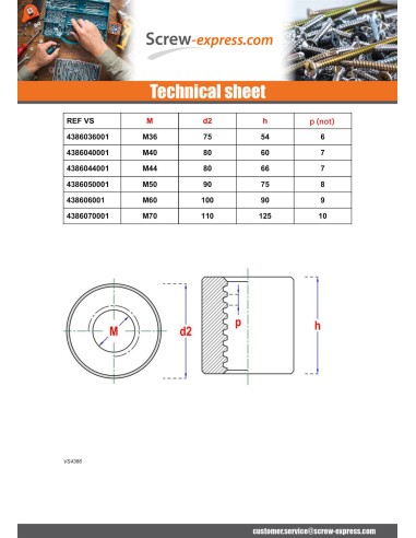 1 x Nut Round Round Head 12X3 Trapezoidal Steel