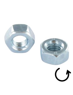 Hexagonal nut M8 Pitch Left Class 8 Zinc Plated 2