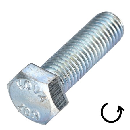 1 x Machine Screw Hexagonal Head Pitch Left M6X50 Class 10.9 geomet steel