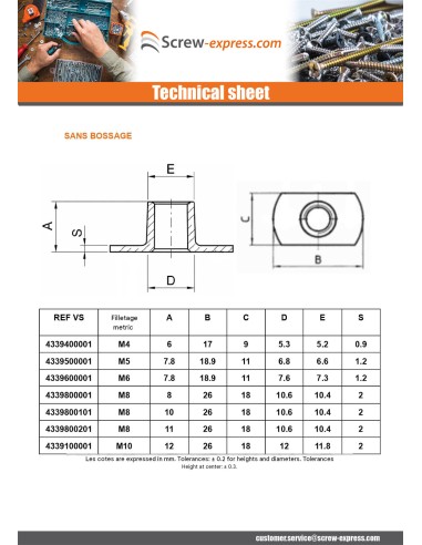1 x Cylindrical Welding Nut internal boss M6...