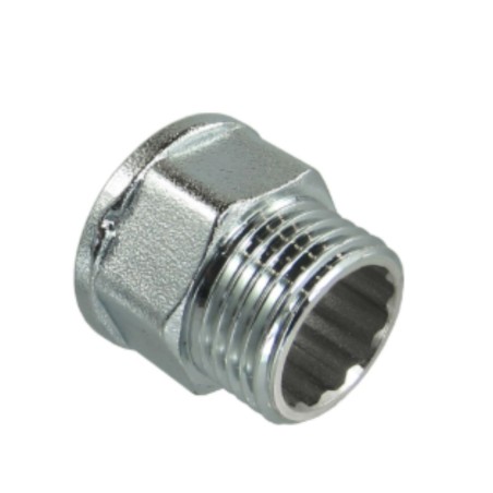 1 x Hexagonal nipple Figure 529 Male/Female 26x34 (1") Chrome Plated Brass