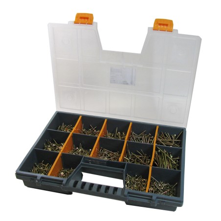 1 x Set of 1700 Chipboard Screw Countersunk Head Pozi Yellow Zinc Bit
