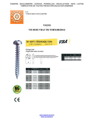 1 x Chipboard Screw Round Head Torx 3X15 T10...