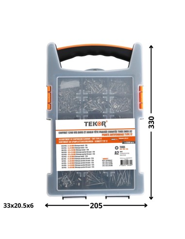 1 x Set of 1200 Chipboard Screw Tekor...