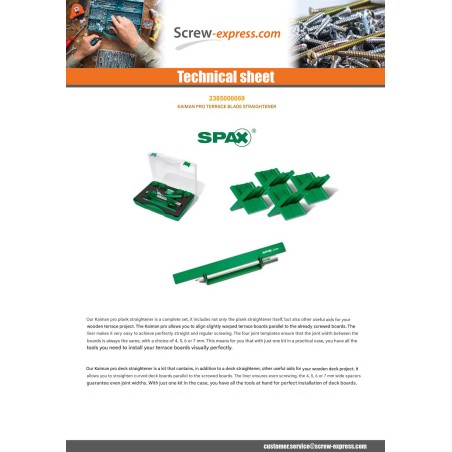 1 x Spax RECTIFIER BLADE Of TERRACE