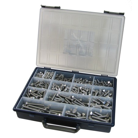 1 x Set of 570 Machine Screw Hexagonal Head Full Thread Stainless Steel A2