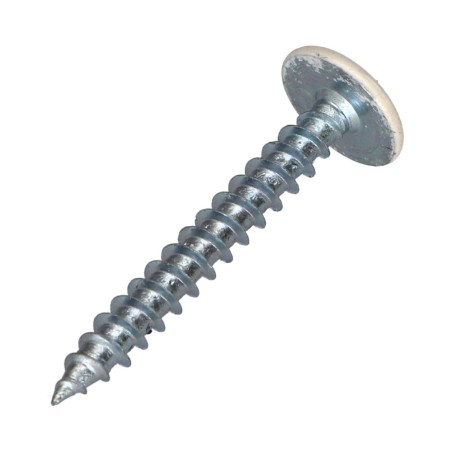 1 x Screw Truss 4.5X35 Full Thread T20 Zinc Plated Ral9010/Pure White
