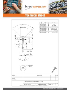 Screw Truss 4.5X50 Full Thread T20 Zinc Plated LAQ RAL7044 2