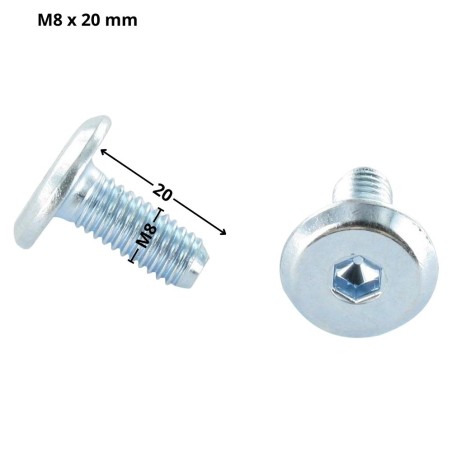 1 x Machine Screw flat Hexagon Socket 5 M8X20 Head Diameter: 19 Thickness 3 Class 8.8 Zinc Plated