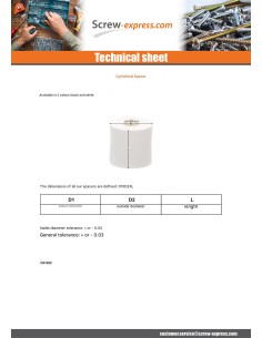 Coupling Nut Cylindrical 6.4X16X4 White polyethylene 2