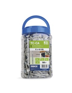 Bucket of 500 Hammer Plug With Screw 6X40 Zinc Plated