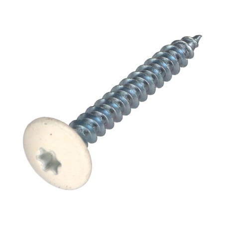 1 x Screw Truss 6X35 Partial Thread T30 Zinc Plated Painted White Ral9010/Pure White