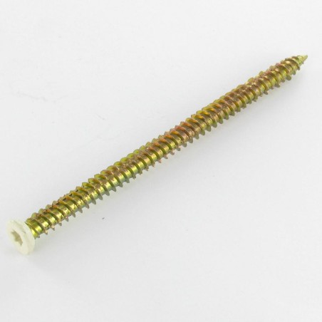 1 x Screw Concrete Countersunk Head RED 7.5X120 T30 Yellow Zinc Ral1015/Light Ivory