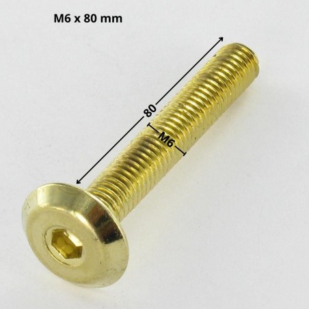 1 x Machine Screw flat Hexagon Socket 4 M6X80 Brass Plated Steel