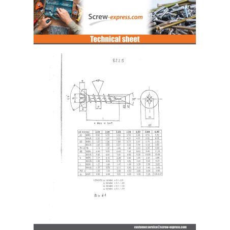 1 x Chipboard Screw Stainless Steel A2 Round Head Pozi 3X20 micro screw Ral9016/Traffic Signalisation