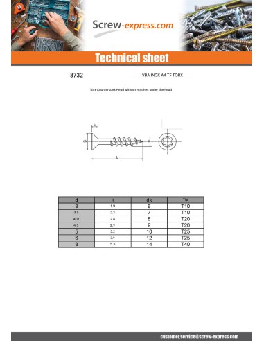 1 x Chipboard Screw Countersunk Head 4X40...
