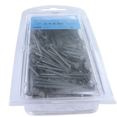1 x Blister of 200GR Nails Head Flat Length 50 Steel
