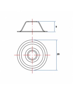 Conical rosette 9X28 Zinc Plated 2