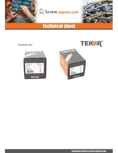 1 x V.TKR Double Thread Countersunk Head T25...