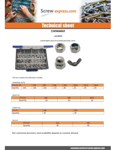 1 x Set of 1140 Hexagonal nut...