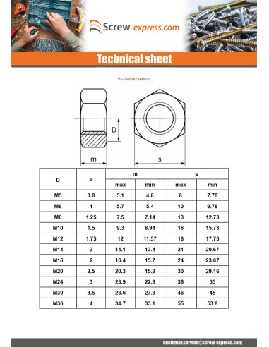 1 x Nut Hh M4 Thickness 4 Stainless Steel A2