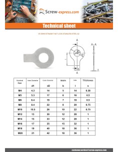 Lock D Nut RIGHT Of Diameter M5 Stainless Steel A2 2