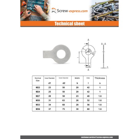 1 x Lock D Nut RIGHT Of Diameter M5 Stainless Steel A2