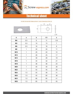 Lock D Nut rectangular Of Diameter M8 Stainless Steel A2 2