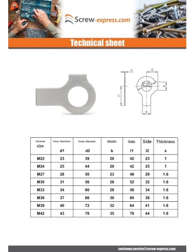 1 x Lock D Nut Bracket Of Diameter M6 Stainless...
