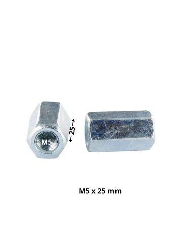 1 x Manchon Hexagonal M5X25 Flatbed 8 Zinc Plated