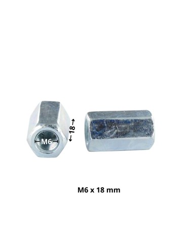 1 x Manchon Hexagonal M6X18 Flatbed 10 Zinc Plated