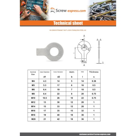1 x Lock D Nut RIGHT Of Diameter M20 Stainless Steel A2
