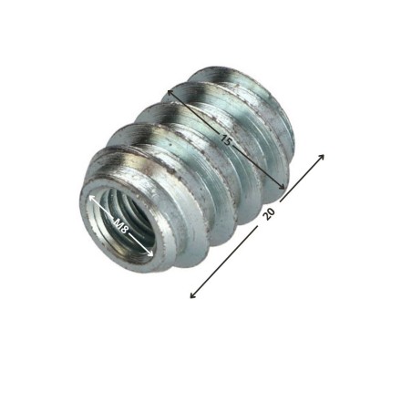 1 x Self Tapping Insert Not Slotted Zinc Plated Cr3 96 Hbs Without Red Rust M8 15X20