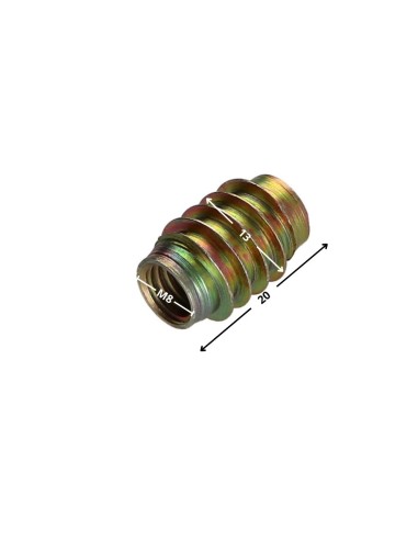 1 x Self Tapping Insert Not Slotted Yellow Zinc...
