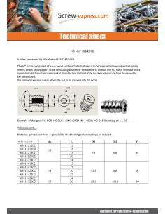 Nut Hexagon Socket 6 M6 12X15 Zinc Plated FUT 10 2