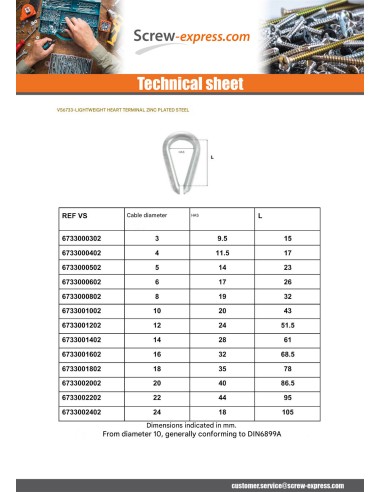 1 x Wire Thimble LIGHT Linch Pin Wire Rope Of...