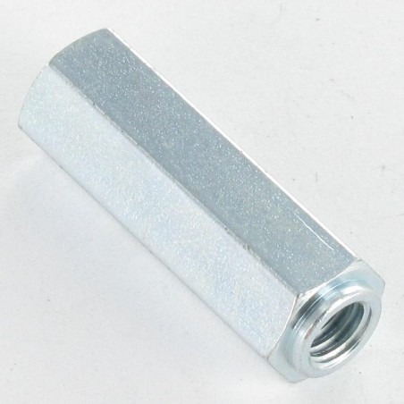 1 x Coupling Nut Hexagonal to COLLAR 10X30 Thread Length: M6X15 Zinc Plated