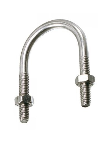 1 x U-Bolt Zinc Plated Round bottom Threaded...