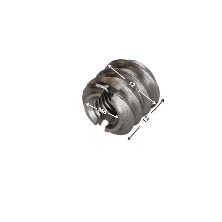 1 x Self Tapping Insert Slotted Steel M6 12X12