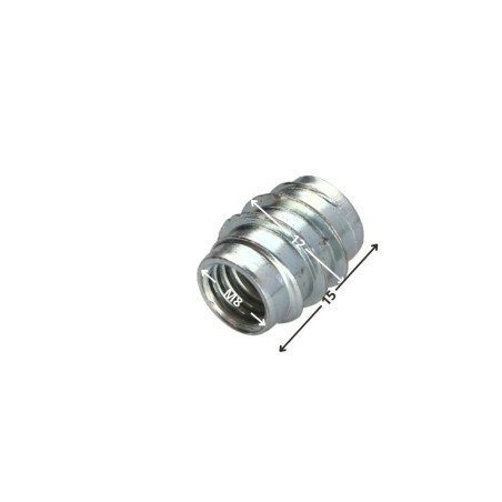 1 x Self Tapping Insert Not Slotted Zinc Plated M8 12X15 'RM'