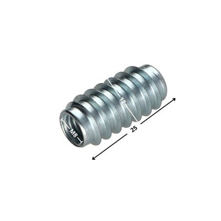 1 x Self Tapping Insert Not Slotted Zinc Plated M8 12X25