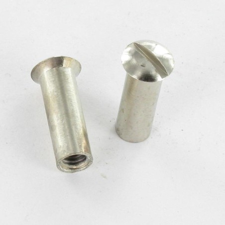 1 x Nut Binder Pan Countersunk Head Slotted M4X12 5X16 Chrome Plated Brass
