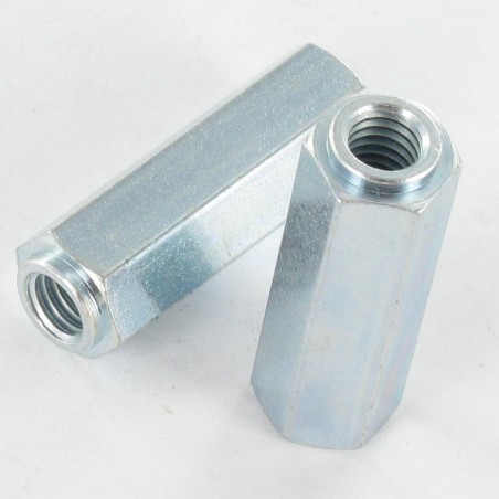 1 x Coupling Nut Cylindrical 10X30 M6 Zinc Plated
