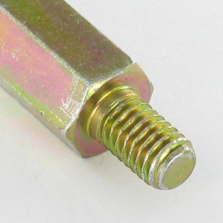 1 x EXTENSION Hexagonal Male/Female M6X10 10X80 TB6X15 Yellow Zinc